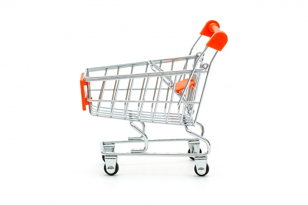 Isolated red shopping cart