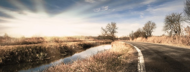 Isolated road in the Italian countryside