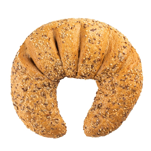 Isolated rogal oat crescent shape yeast roll