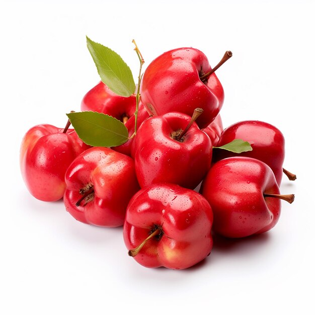 Isolated Rose Apples on White Background