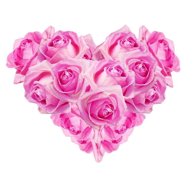 Isolated rose bouquet in heart shape