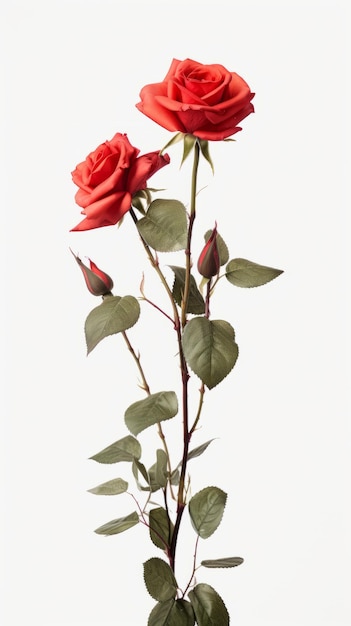 isolated rose red