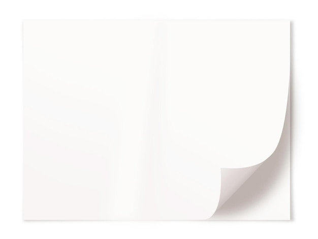 Photo isolated shot of blank white paper sheet on white background