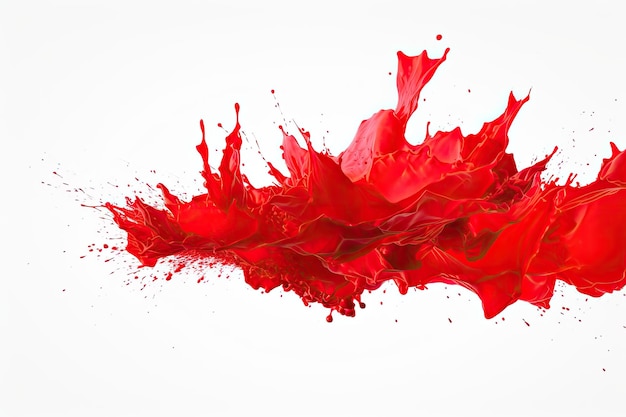 Photo isolated shot of red paint splash on white background