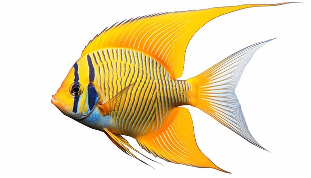 Photo isolated side view of an angelfish