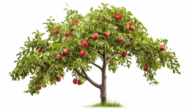 Isolated Side View of Apple Tree