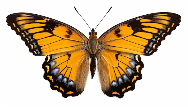 아름다운 나비의 고립된 측면 보기