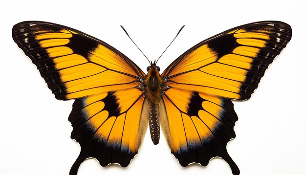 Изолированный вид сбоку на красивую бабочку
