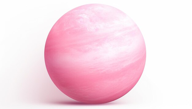 Isolated Side View Pink Planet