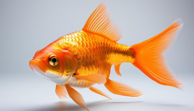 Isolated side view of sea fish on white background