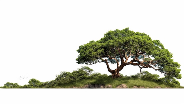 Isolated Side View of Tree Silhouette