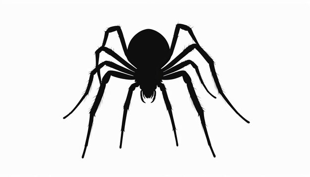 Isolated Silhouette of a Spider in Modern Flat Design