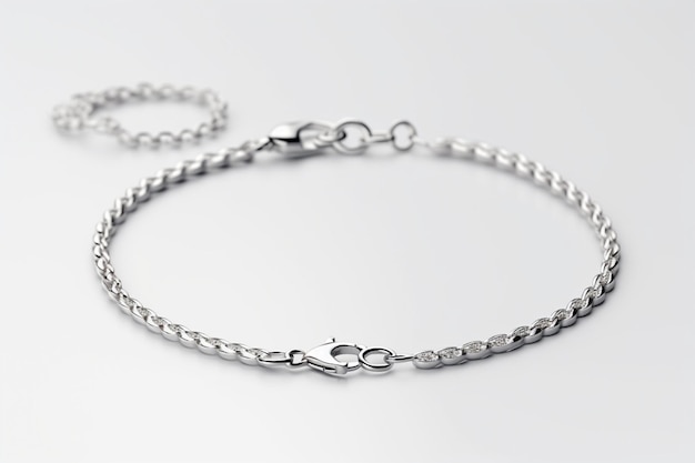 isolated silver anklet on a white background