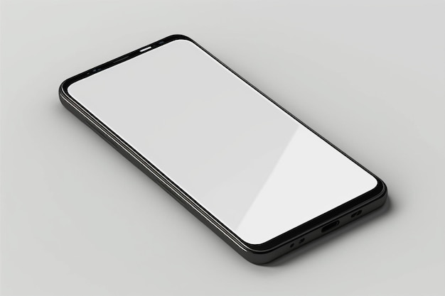 Photo isolated smart phone mockup with black screen mobile phone mockup