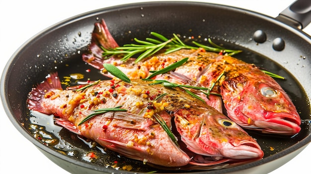 Isolated Snapper in Pan