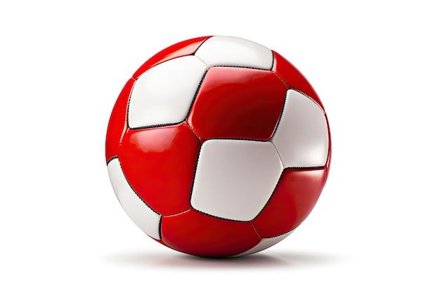Фото Изолированный футбольный мяч на белом фоне с обтравочной дорожкой