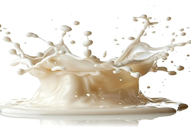 Isolated splash of milk on a white