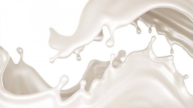 Isolated splash of milk on a white