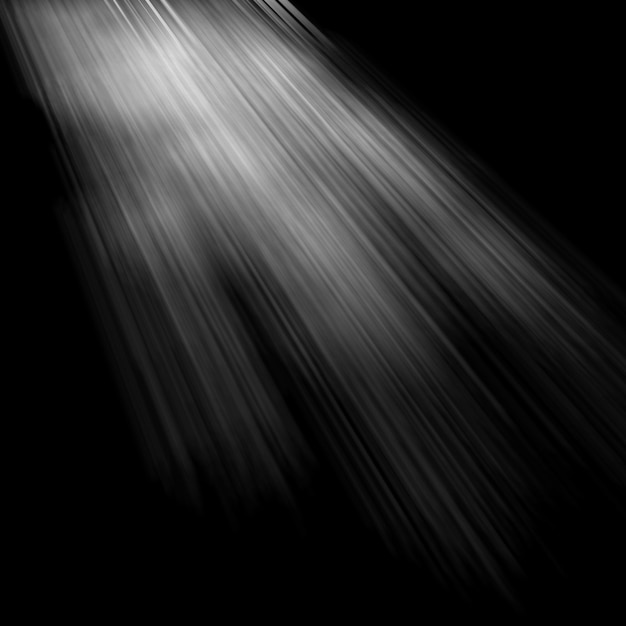 Foto effetto sole riflettore isolato su sfondo nero