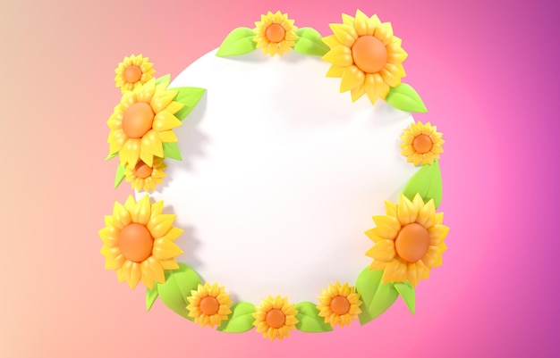 Isolated Spring Flowers 3D Illustration