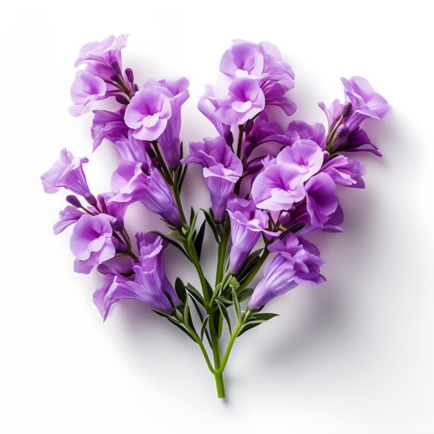 Isolated of Statice Flower Showcasing Its Delicate Petals an Top View Shot On White Background