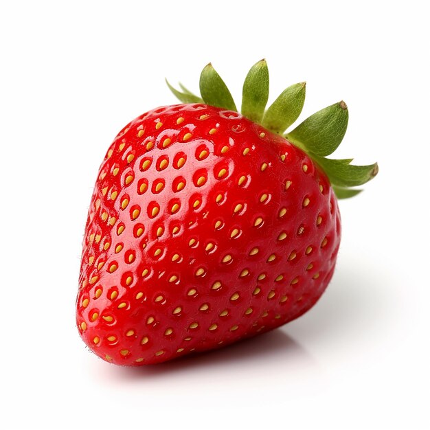 Isolated Strawberry on White Background Juicy and Fresh