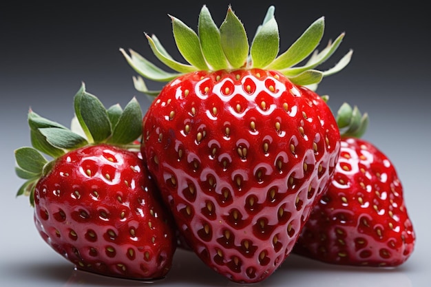 Isolated strawberry in white with cutout generative ia