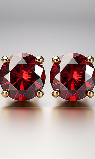 Cabochon ruby earrings in multi sapphires rosette - Κοσμήματα En Chriso