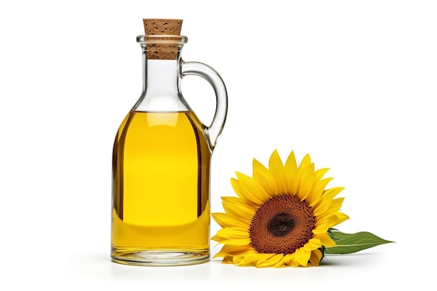 Isolated Sunflower Oil bottle on white Background