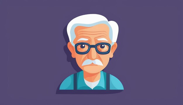 Photo isolated symbol of an old age man vector illustration