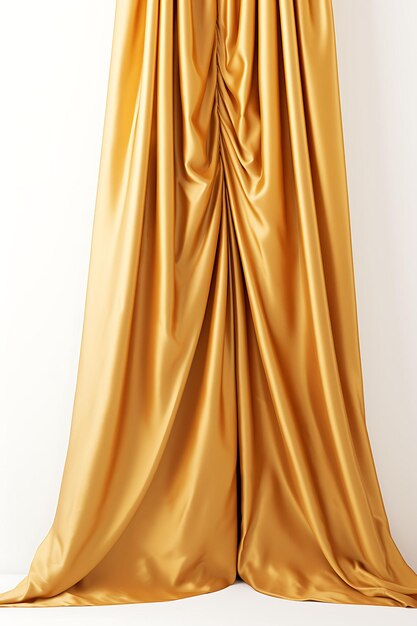Premium Photo | Isolated of Taffeta Curtain Gold Double Pleat Curtains Elegant and Refin Design ...
