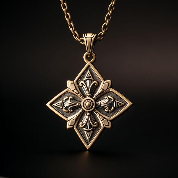 テンプル・クロス・ペンデント (Temple Cross) のアイソレート・テンプル・インスピレーション・ペンデント (Temple Inspired Pendant) はブラのクリパートで作られたゲーム・アセット・コンセプトです