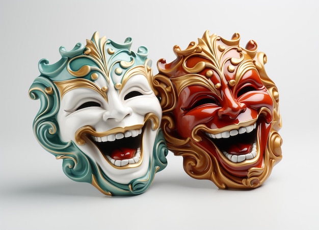 Photo isolated theater masks with white background