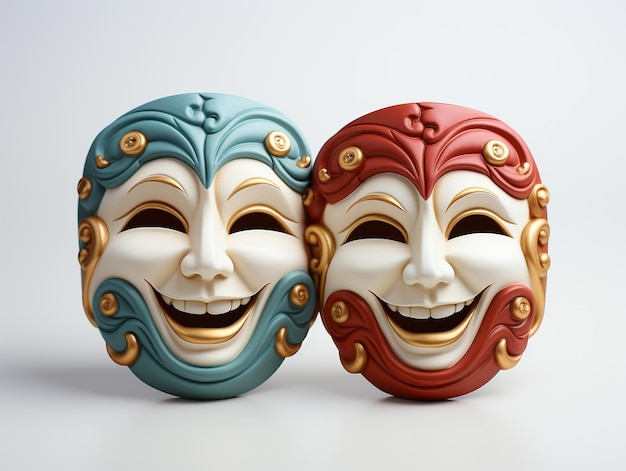 Photo isolated theater masks with white background