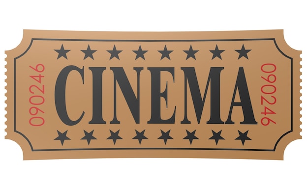 Photo isolated ticket with cinema word