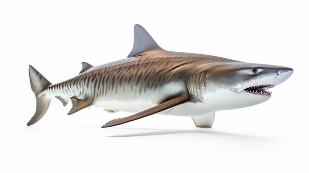 Isolated Tiger Shark on White Background