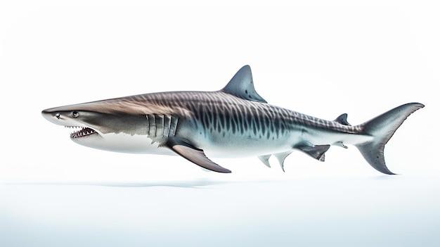 Isolated Tiger Shark on White