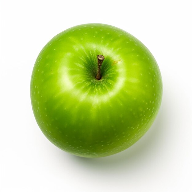 Isolated Top View of Green Apple