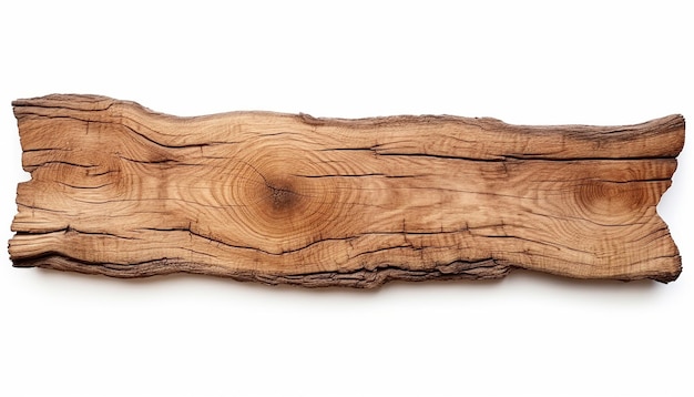 Photo isolated top view of wood on white background