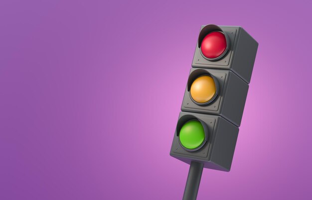 Isolated traffic light 3d illustration