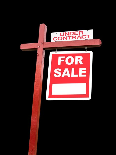 Photo isolated transparent real estate for sale sign