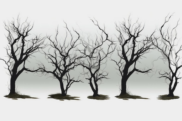Isolated Trees On Background