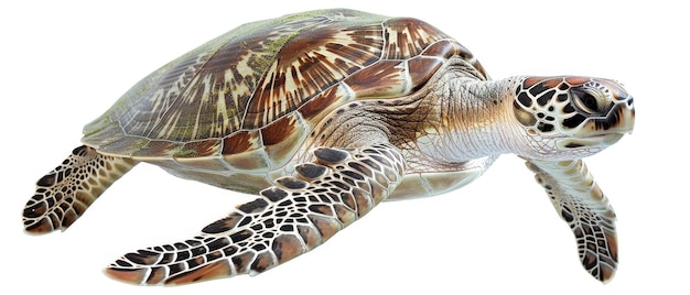 Photo isolated turtle on white background with clipping path