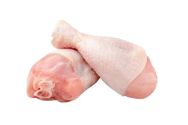 Isolated two fresh raw chicken legs