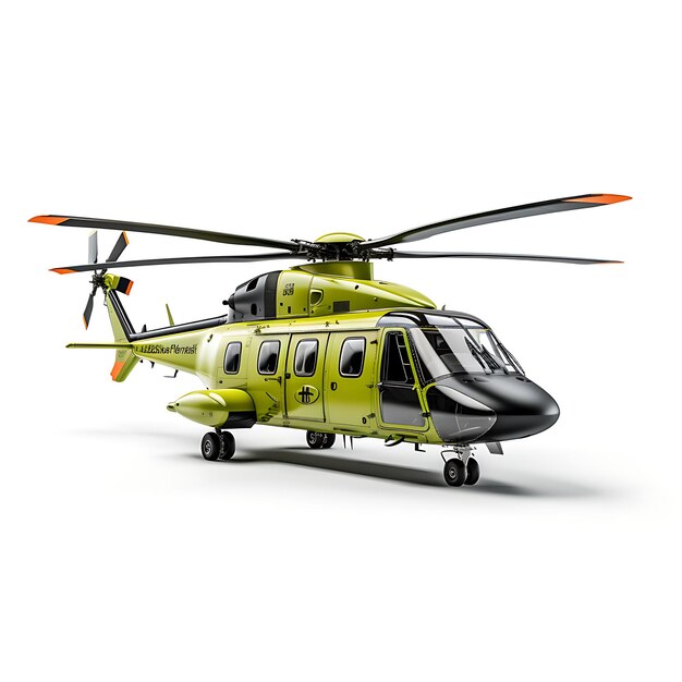 Isolated utility helicopter helicopter boxy fuselage green o on white background military concept