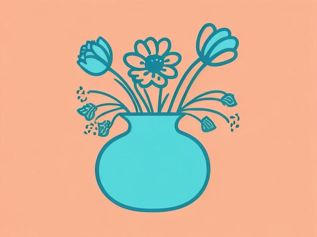 Фото Изолированная векторная иллюстрация вазы с цветами