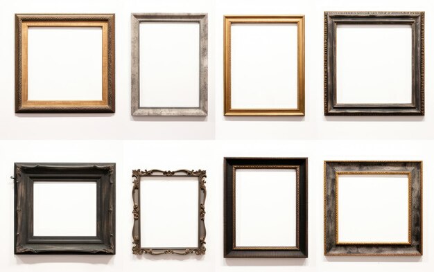 Isolated View of a Diverse Wall Frame Collection Isolated on Transparent Background