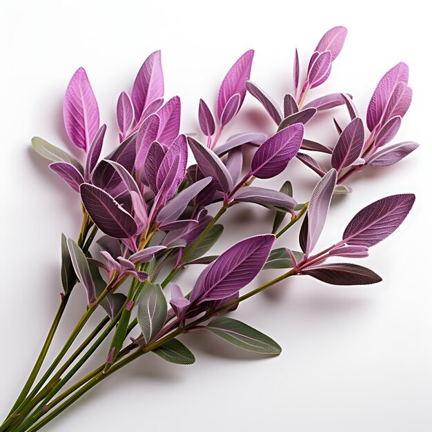 Photo isolated view of a sprig of lavender leaves capturing their photoshoot top view and professional 0