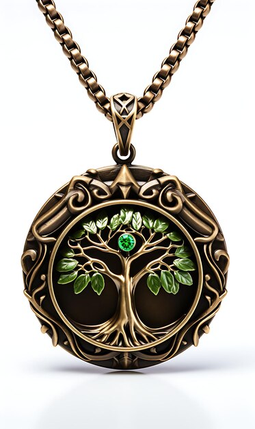 Isolated of Viking Tree of Life Pendant Viking Inspired Pendant Made O Clipart Game Asset Concept