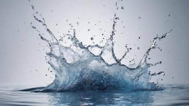 Isolated water splash on a white background 3d illustration 3d rendering